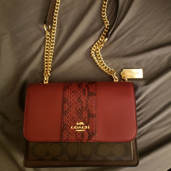 Red Python Klare Coach bag - Picture 4 of 4